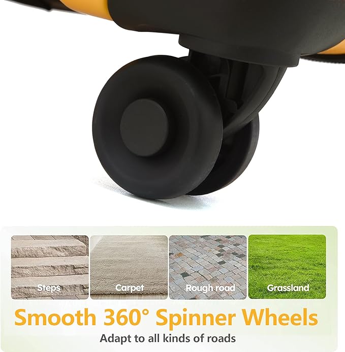 TydeCkare 20 Inch Carry On Luggage with Front Pocket, 21.65 * 15.35 * 7.87" Suitable for Airplane Overhead Bin, 34L PC+ABS Hardshell, Orange