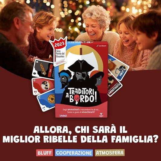 SAVANA Traitors Aboard - Award Winning Secret Identity Party Game - Fun, Bluffing and Betrayal | Easy to Learn, 15-Minute Round | Popular Games for 3-8 Players - Ages 10+