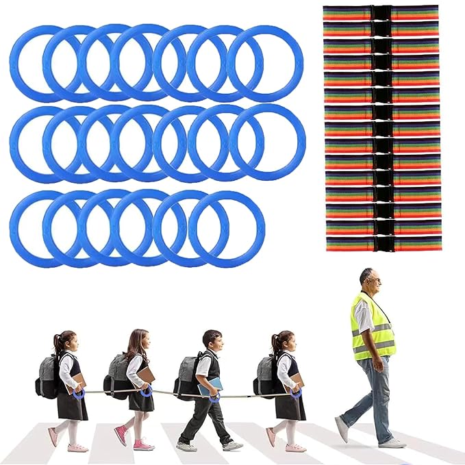 15/20 Sets Walking Rope for Preschool Colorful Toddler Leash for walking in line,Kids Handles Safety Line Wrist Leashes Detachable Transition Rope for Children's School Kindergarten Outdoor Supplies (Blue, 20 sets)