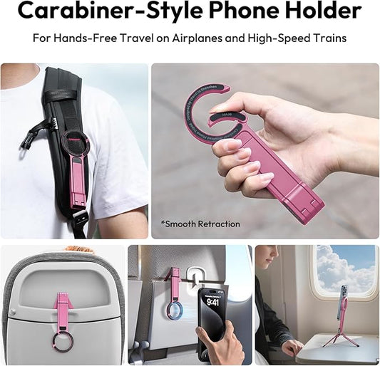 ULANZI MA30 Magnetic Phone Tripod Stand for iPhone - Aluminium Maglock Smartphone Mini Tripod Pocket Cell Phone Stand Strong Magnet Quick Mount Compatible with iPhone 17 16 15 14 13 12 Series, Pink