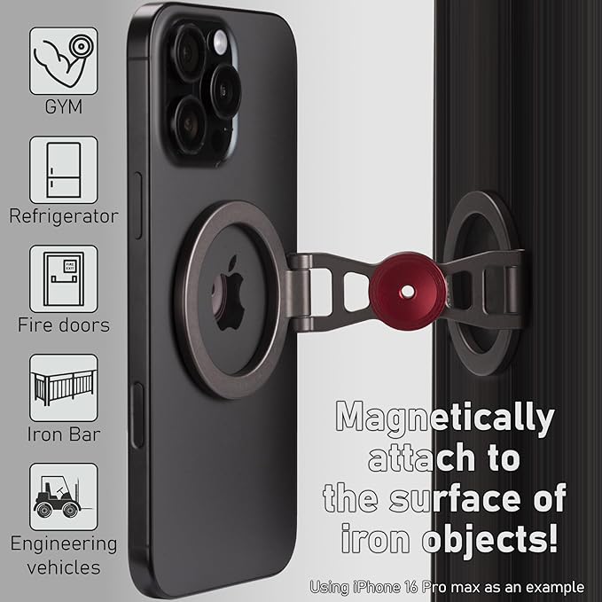 Magnetic Phone Stand & Fidget Spinner Combo– Hands-Free Holder for iPhone 12-17/MagSafe Cases – Dual Magnetic Rings, Strong Adhesion, Stress Relief Accessory for Home/Office/Travel/Gym