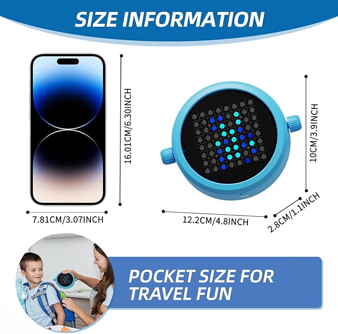 5-in-1 Handheld Puzzle Game,Reversi Strategy Board Game Console,Electric Reversi Travel Game for Kids and Adults