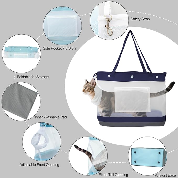 Dog Purse Carrier for Small Dogs, Cats - Dog Carrier Purse for Small Animals up to 22lbs, Collapsible Breathable Pet Carrier Sling for Outing Travel Vet-Gray
