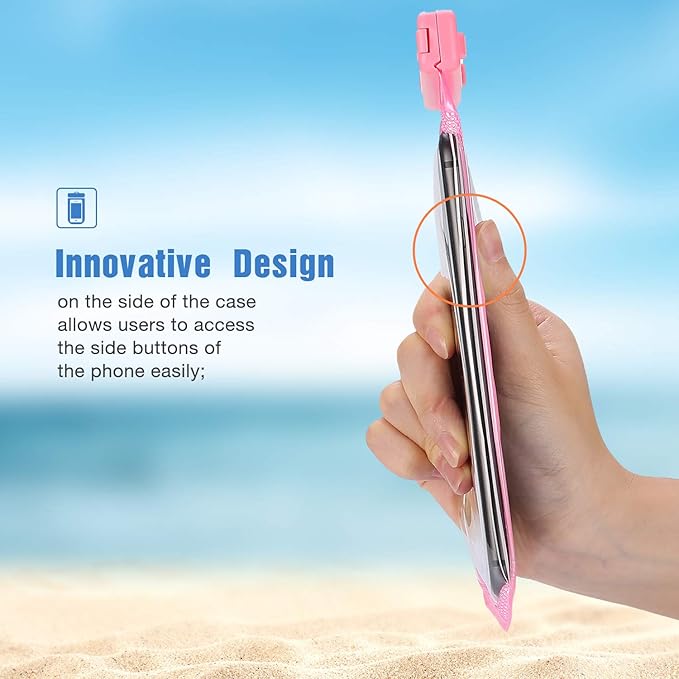 ProCase 2 Pack Waterproof Phone Pouch, Underwater Phone Case Up to 7", Dry Bag for iPhone 17 Air 16 15 14 13 Pro Plus Max, Galaxy S24 S23 S22 Ultra Pixel, Beach Essentials -Pink & Black