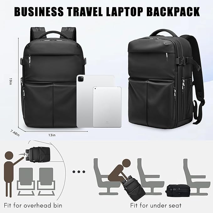 Vacuum Seal Backpack Travel With Pump,60LWater Resistant Business backpack with Waterproof zipper, TSA Friendly,Independent Shoe Compartment - Vacuum Pump Included Carry On Backpacks For Women Men