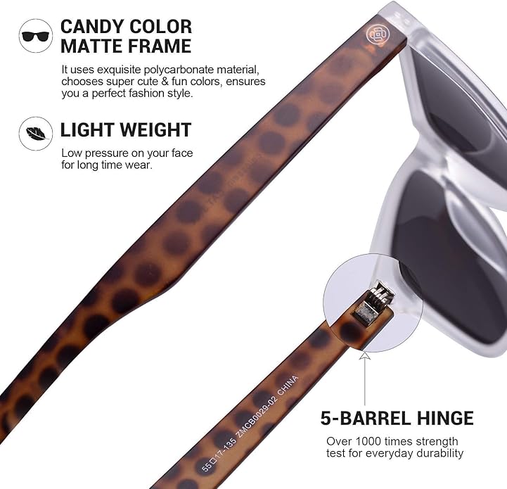 COLOSSEIN Sunglasses Womens,Classic Square Frame UV400 Mirrored Lens,Sunglasses Fit For Beach,Vacation,Driving