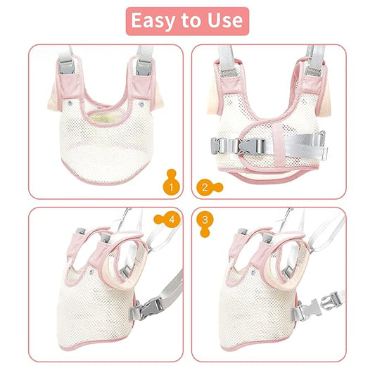 Baby Walker Breathable Baby Walking Harness Handheld Kids Walker Helper Toddler Infant Walker Harness Assistant Belt Pulling and Lifting Dual Use Walking Assistant Strap (Pink 1)