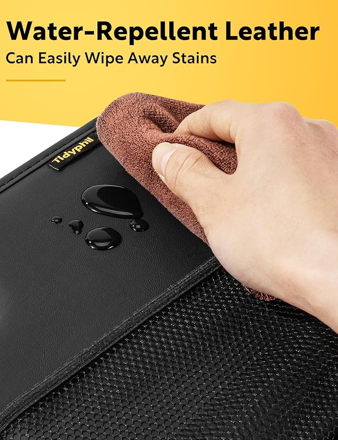 Car Seat Organizer, Front Seat Organizer, Collapsible Car Organizer and Storage for Backseat and Passenger Seat, Big Capacity with Elastic Bands can Hold Cups, Car Travel Essentials for Kids