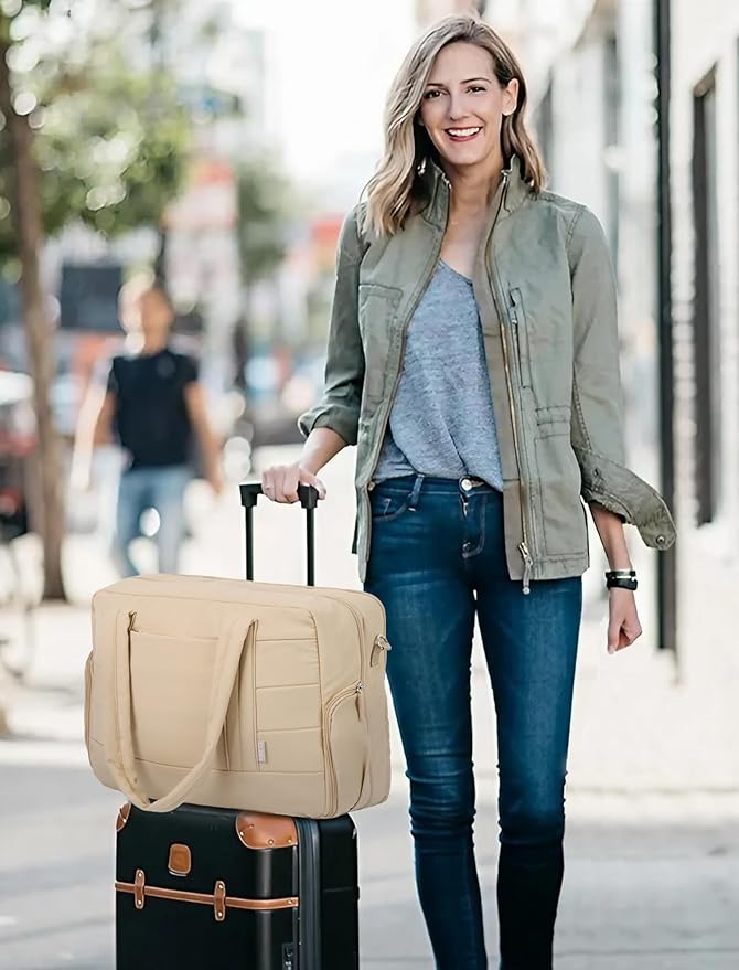 CLUCI Weekender Travel Bag for Women Puffer Tote Bag Carry On Duffle Overnight Bags with Shoe Compartment