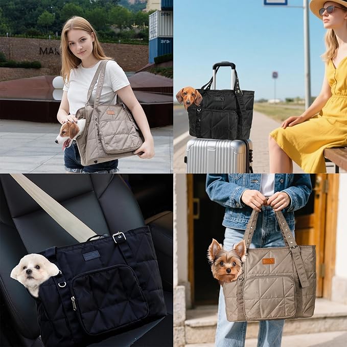 Dog Carriers for Small Dogs Pet Carrier Purse for Puppy and Cats Up to 10 lbs Stylish Tote Bag with Pockets Adjustable Shoulder Strap for Travel/Shopping