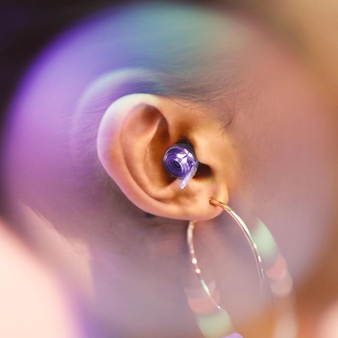 Eargasm High Fidelity Hyperviolet Purple Earplugs - Noise Reducing Ear-Plugs for Hearing Protection at Concerts, Music Festivals, Loud Environments, Live Events, Sporting Events