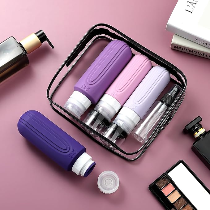 16 Pack Travel Bottles for Toiletries, Oversize 6oz Silicone Travel Containers jar for Toiletries, Leak Proof Refillable Liquid Shampoo And Conditioner Travel Essentials toiletry Bottles