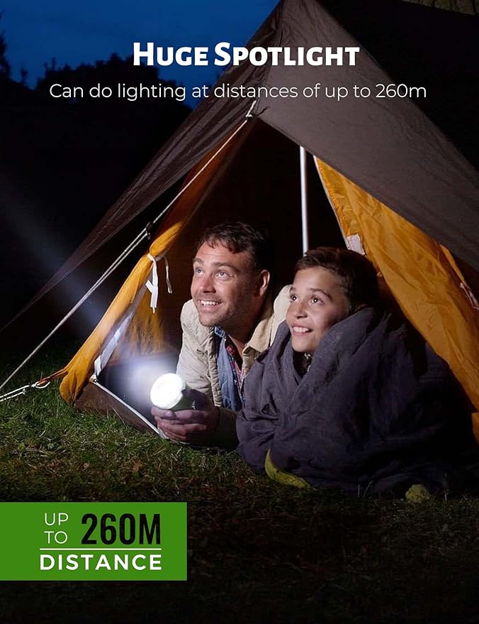 Camping Lantern Rechargeable, 600LM Led Camping Light, 5 Light Modes Waterproof Portable Light with Magnetic Base for Power Outages, Hurricane Emergency, Outdoor, Hiking, Home and Car (Green)