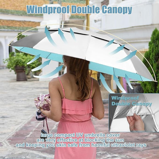 62/54/46 Inch Umbrellas for Rain Large Travel Compact Golf Umbrella Inverted Windproof Double Canopy 10 Ribs Automatic Open/Close UPF50+ Sun UV Protection