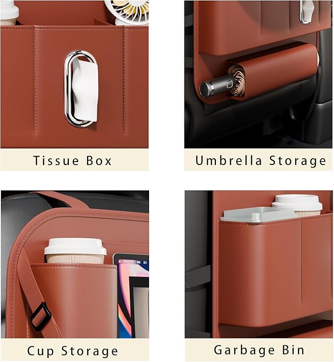 GMQ Backseat Car Organizer with Tray 1 Pack,Car Backseat Organizer with Foldable Table for Kids,Multifunctional Seat Back Organizer with Storage Pockets Car Storage Organizer (Black)