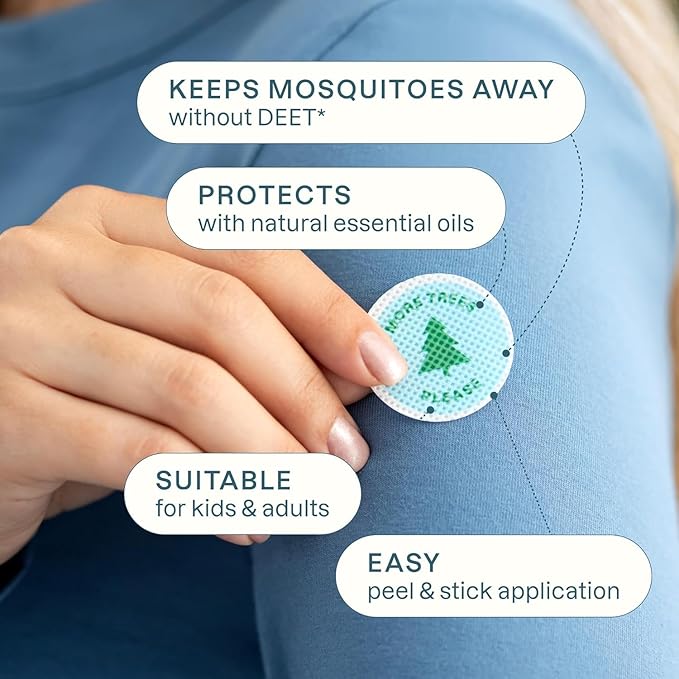 Cliganic Mosquito Repellent Bracelet Stickers Pack for Kids & Adults Multi Color, Natural DEET-Free, Essential Oil Infused 20 Bands with 30 Patches, Citronella Scent