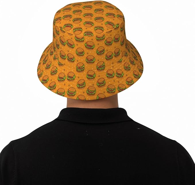 Yummy Hamburger Fisherman Hat Summer Foldable UV Protection Sun Hat