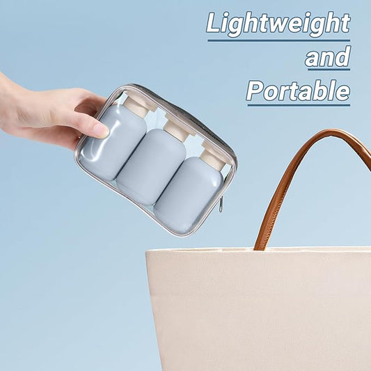 ASEVAT 3.4 oz Plastic Squeeze Bottle for Lotion, Plastic Empty Shampoo Conditioner Container, Plastic Travel Size Toiletries Bottles for Shampoo, Lotion, Cream and Liquids (3 Pcs)