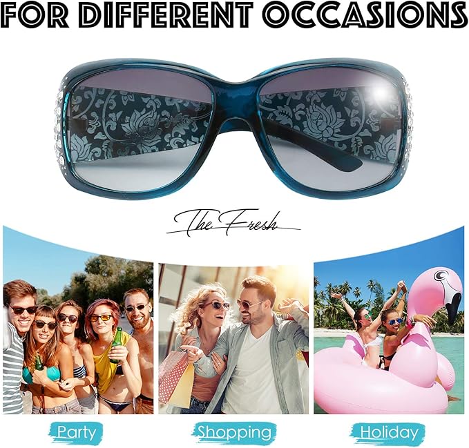 The Fresh Trendy Classic Women Hot Fashion Rhinestones Sunglasses with Gift Box