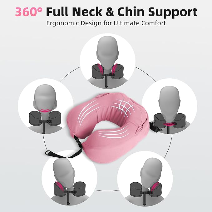 Privacy-Friendly Hooded Travel Pillow for Kids & Adults, Sensory-Friendly, Memory Foam Neck Support for Airplane, Car & Train, Breathable Fabric, Portable, Ultimate Comfort