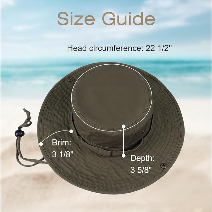 Bucket Hat Wide Brim UV Protection Sun Hat Boonie Hats Fishing Hiking Safari Outdoor Hats for Men and Women