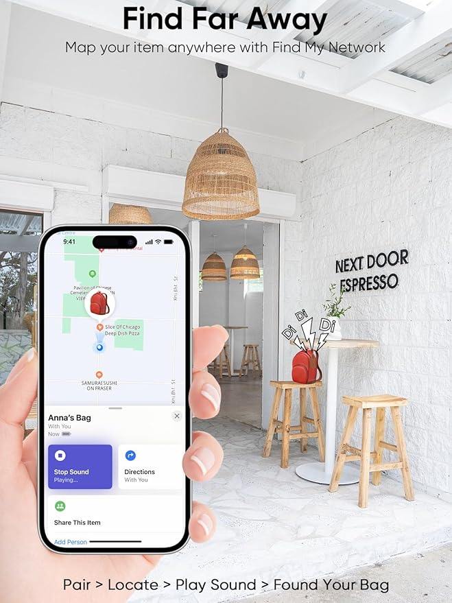 Luggage Tags Built-in Anti-Loss Tracker, Luxury Leather Luggage Tags for Suitcase, Travel Bags, Backpacks, Travel Organizer for Lost Baggage Prevention (Brown*4 Pack)