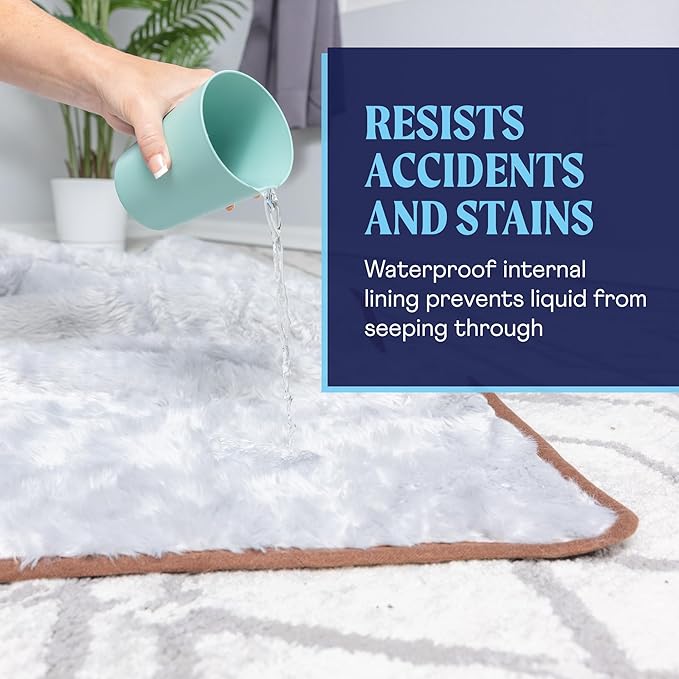 PAW BRANDS PupProtector Waterproof Throw Blanket for Dogs and Cats, Pet Blanket Cover for Couches, Sofas, Beds, Car Seats, Furniture, Calming Soft Faux Fur, Brown Cowhide, Large (80" L x 62" W)