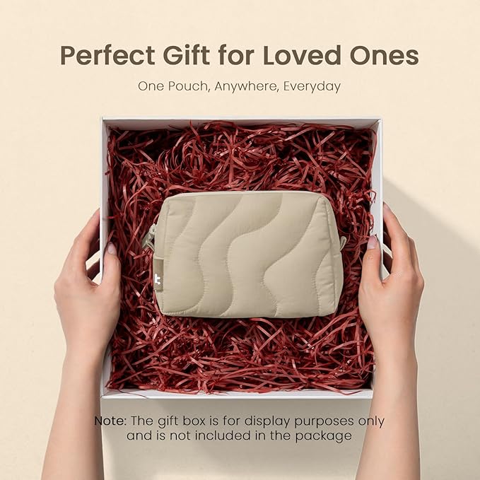 tomtoc Electronics Organizer Travel Case, Soft Puffy Organizer Bag Birthday Christmas Gifts Travel Essentials for Women Girls, Portable Accessory Tech Pouch Storage for Charger, Cord, Cable, Phone