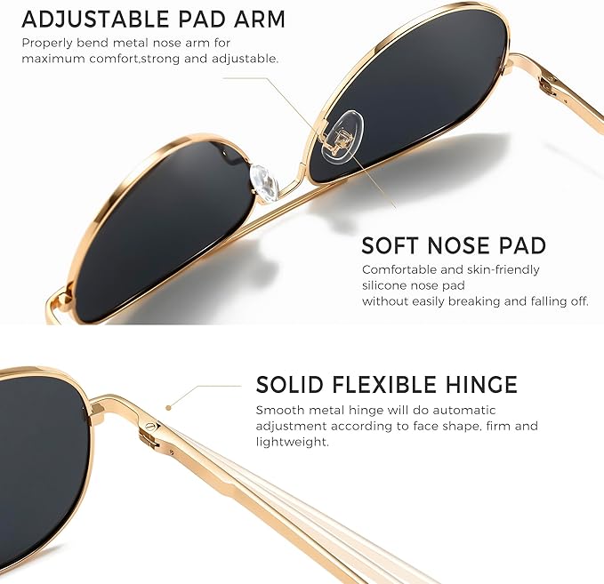 SUNGAIT Classic Aviator Sunglasses for Men Women Polarized UV400 Protection Vintage Retro Chic
