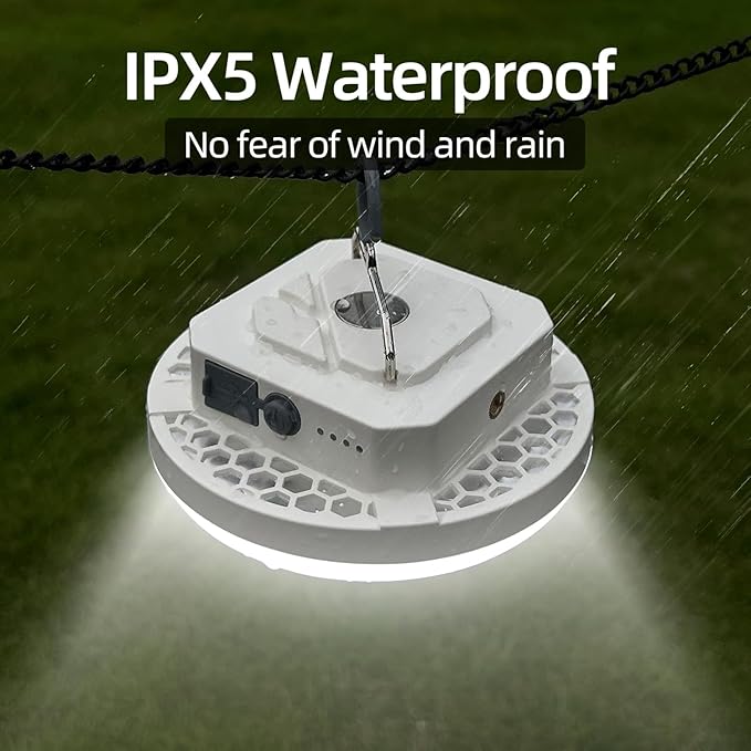 10000mAh Rechargeable Hanging Tent Lighting, Portable 30W 4000LM LED Camping Lantern with Magnet, 4 Lighting Modes, IPX5 Waterproof LED Flashlight for Emergency