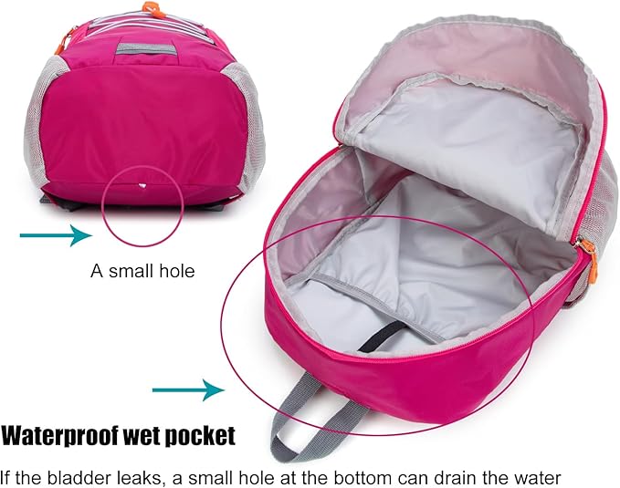 IVYGREEN Little Kids Hiking Backpack for Boys or Girls, Small Daypack for Camping or Travel (Rose, Small)