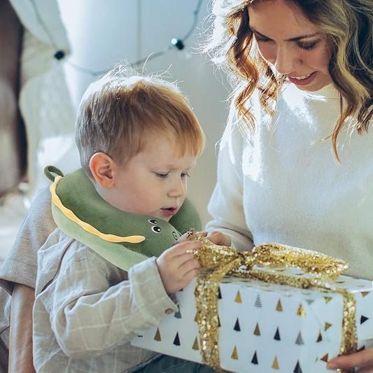 Niuniu Daddy Crocodile Kids Travel Neck Pillows for 3-8 Years Old, Soft Memory Foam Neck Support Pillows for Airplane, Car Seat, Travel Essentials for Kids Children Boys Girls Road Trip Sleeping