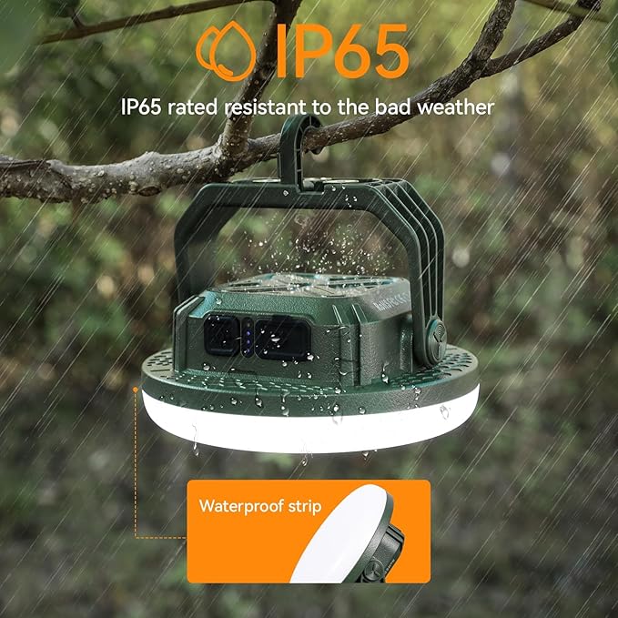 VAVOFO 2Pcs 10,000mAh 4000LM LED Camping Lantern Rechargeable, 3 Lighting Modes, Portable Tent Light with Magnet, IP65 Waterproof Hanging Light for Emergencies, Power Outages ,Hurricane（2Pcs）