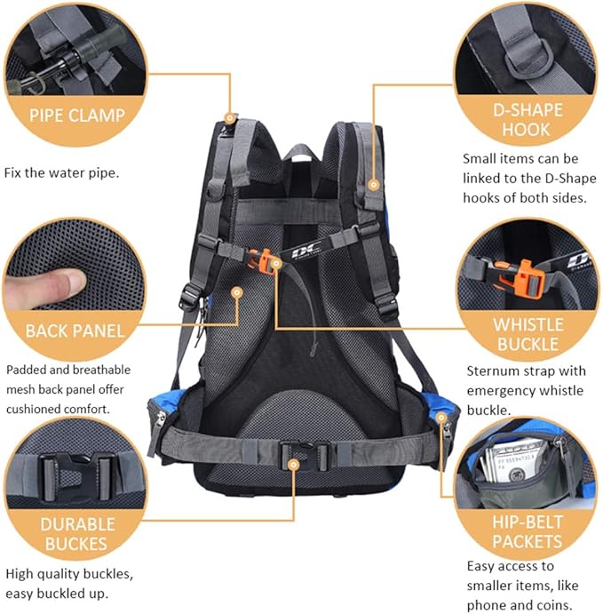 Diamond Candy Waterproof Hiking Backpack for Men and Women, Lightweight Day Pack for Travel Camping