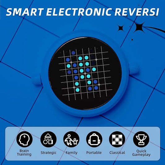 5-in-1 Handheld Puzzle Game,Reversi Strategy Board Game Console,Electric Reversi Travel Game for Kids and Adults