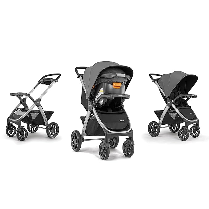 Chicco Bravo® 3-in-1 Trio Travel System, Bravo® Quick-Fold Stroller with KeyFit® 30 Infant Car Seat and Base, Car Seat and Stroller Combo