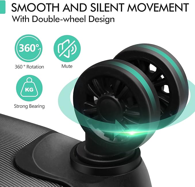 AnyZip Luggage PC ABS Hardside Lightweight Suitcase with 4 Universal Wheels TSA Lock Carry-On 20 Inch Black