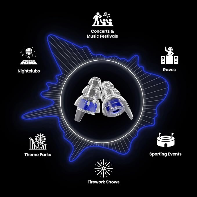 Eargasm High Fidelity Earplugs: Portola Festival Edition - Noise Reducing Ear-Plugs for Hearing Protection at Music Festivals, Loud Environments, Concerts, Live Events, Sporting Events