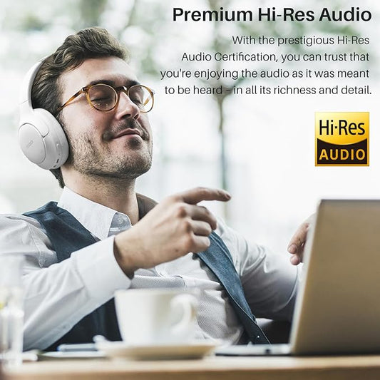 TOZO Hybrid Noise Cancelling Headphones, 90H Playtime Wireless Over Ear Bluetooth Headset, Spatial Audio AI Chat with 5 Mics, Supports Dual Connection and USB-C Input, with 32 EQ Music Modes