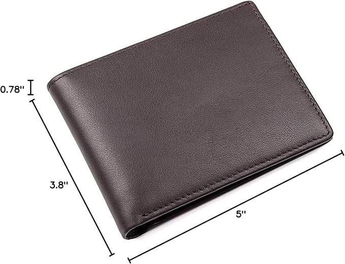 Genuine Leather Business Card Case Multifunction Organizer Credit Cards Gifts (Chocolate,Medium)