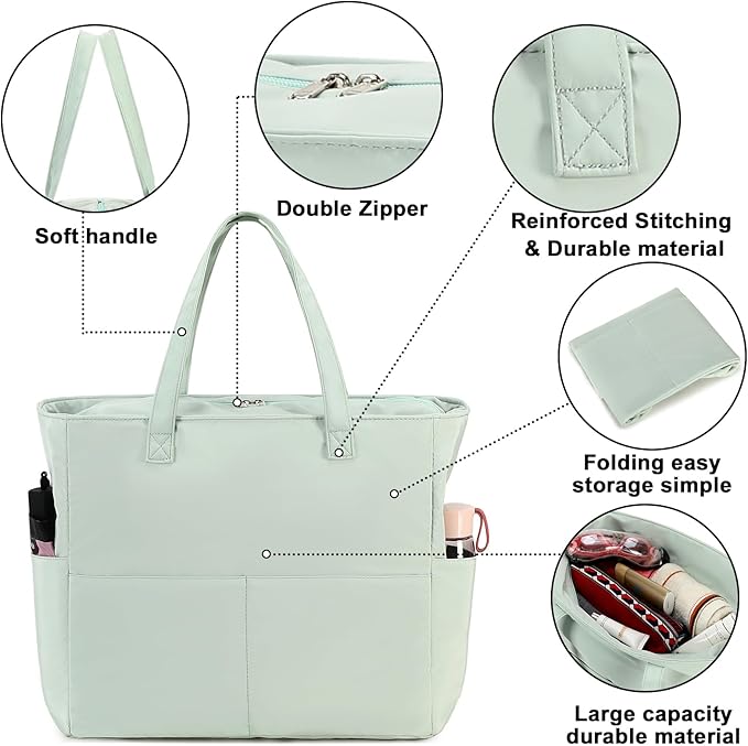 Bluboon Waterproof Beach Tote Pool Bags for Women Ladies Extra Large Carry On Bag With Wet Compartment for Weekender Travel