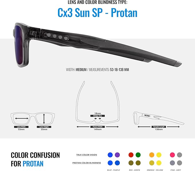 Enchroma Eton Color Correcting & Enhancing Glasses - Outdoor Use for Deutan & Protan Color Blindness