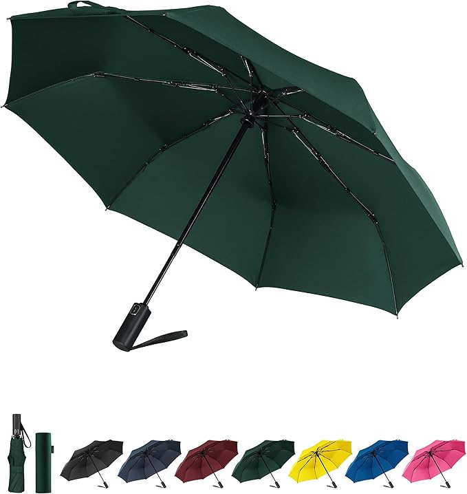 Windproof Travel Umbrella, Automatic Folding Compact Lightweight Umbrella for Women & Men, Durable and Portable, Fits Easily in Purse or Backpack