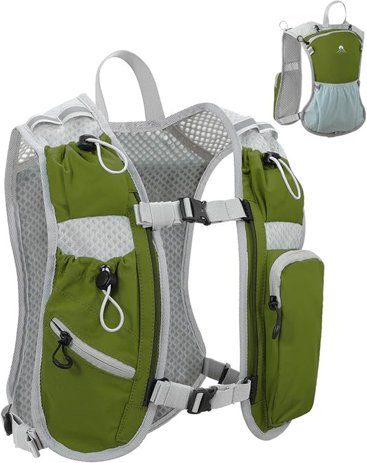 Running Vest for Women and Men, Hydration Running Backpack, Runners Vest, Hydration Vest, with Front Phone Holder, Adjustable Chest and Waist Strap