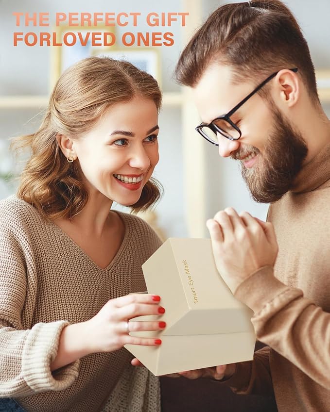 Eye Massager with Heat, 7 Massage Modes, Eye Mask, Birthday Gifts for Women, Men, Friend, Mom and Dad, Sleep Mask for Relax, Migraine Relief, Reduce Strain, Improve Sleep, Pink