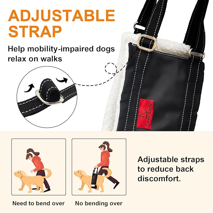 Leather Dog Lift Harness for Small Dogs, Doggie Walking Sling, Dog Sling Belly Support Strap, Pet Assist Harness for Senior,Injured,Disabled Dogs After ACL Surgery S