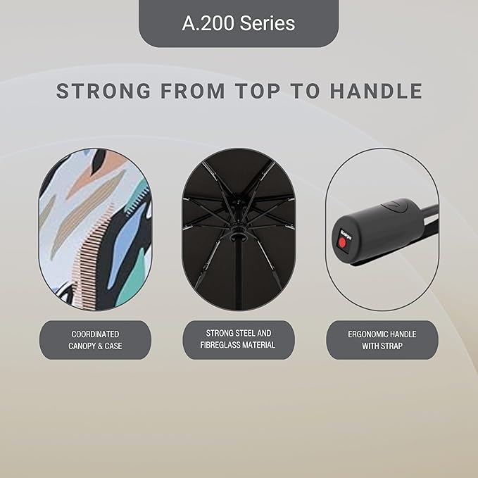 Knirps A.200 Medium Duomatic Windproof Umbrella for Adults – Automatic Open Close 38.5" Canopy, Travel Case Included