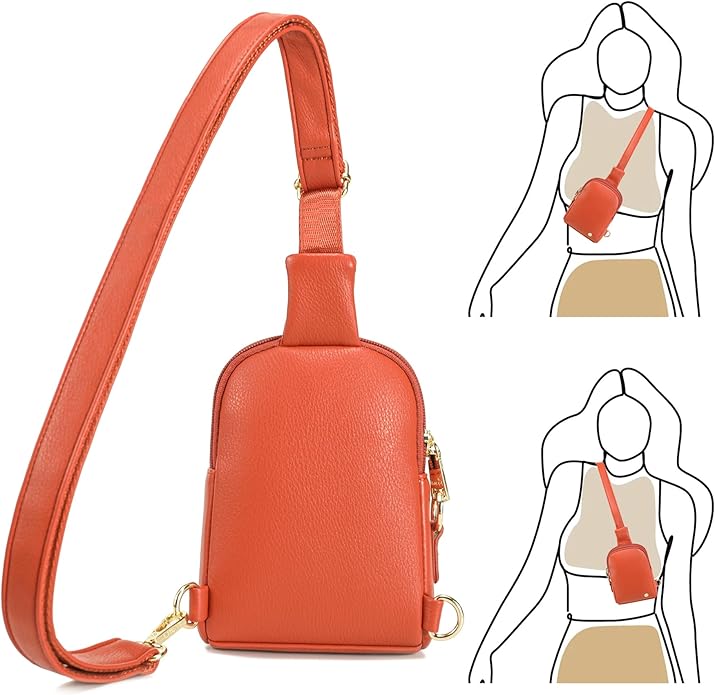 INICAT Travel Small Crossbody Sling Bags Women Cross Body Purses Passport Holder Vegan Leather Fanny Packs Birthday Gifts