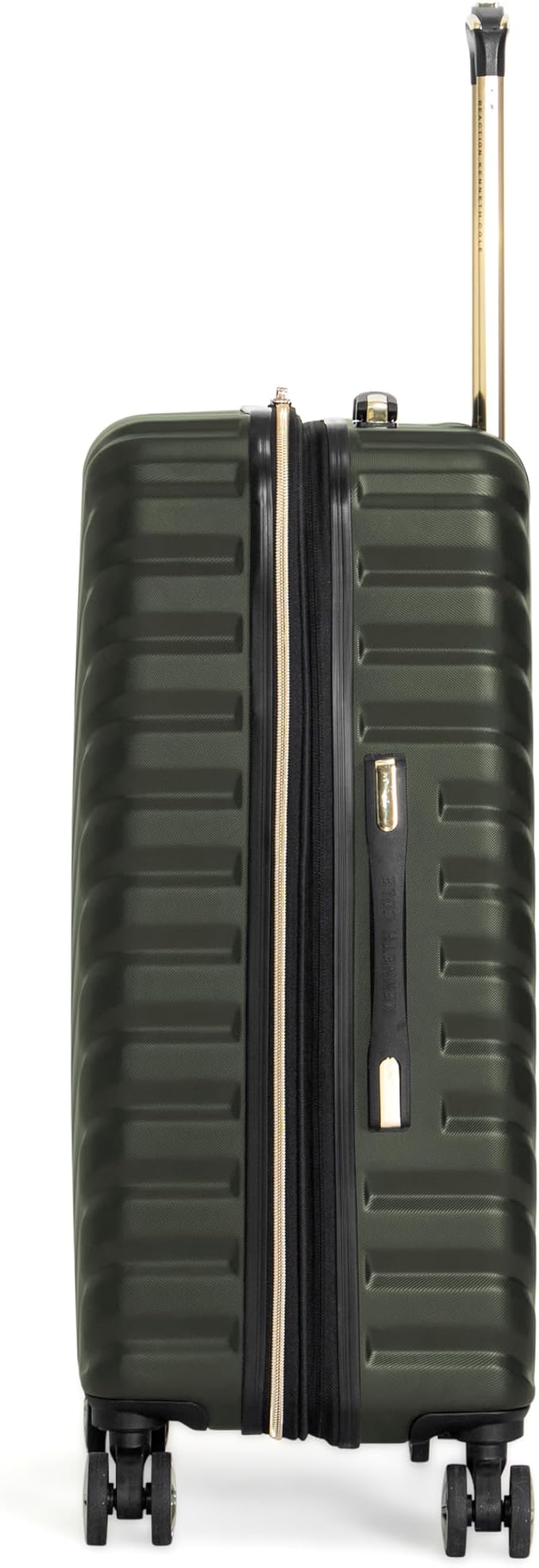 Kenneth Cole REACTION Madison Square Lightweight Hardside Chevron Expandable Spinner Luggage, Olive, 24-Inch Checked