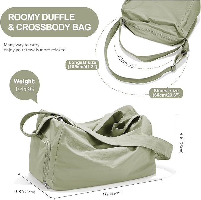 Small Gym Bag with Shoe Compartment, Workout Sport Duffle Bag for Women Travel, Waterproof Shoulder Overnight Bags Lightweight Carry on Tote Bags for Swim, Yoga, Dance